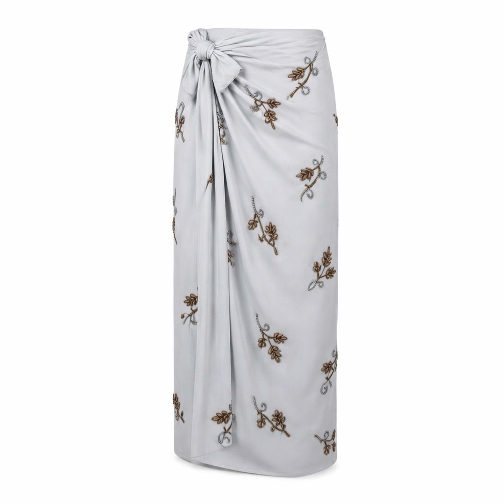 NWT Zara Limited Edition Embroidered Beaded Wrap Skirt – Size Large